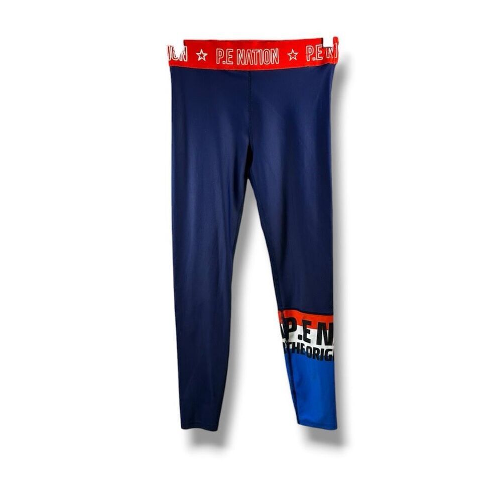 PE Nation Kicker Legging Print 23” in Navy and Orange Size S